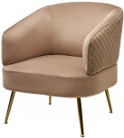 Кресло MUSSELS BLUVEL-40 Бежевый, велюр / золотой каркас М-City