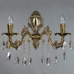 Бра Ambiente by Brizzi Granada 2118/2 PB Tear Drop (220V, хрусталь Asfour, подвески, подсвечник, свеча)