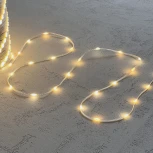 Гирлянда Роса 20м тепло-белая 24В, 400 LED, провод прозрачный ПВХ, IP65 Laitcom Rosa400-10-1WW