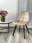 Стул ONION G062-03 светлый беж, велюр/ черный каркас М-City