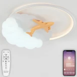 Потолочная люстра Natali Kovaltseva Kids INNOVATION STYLE 83124 самолёт с пультом ДУ, моб. приложением 100W, белый, LED