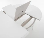 Стол Кабриоль D105, Эмаль белая/Патина серебро, Аврора