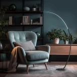 Торшер светодиодный Escada Grand 10281/T LED 12Вт, металл/силикон, черный