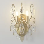 Бра Crystal Lux ESMIRALDA AP2 GOLD (220V, подвески, свеча, листья)
