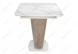 Стол на тумбе Woodville Петир белая шагрень / дуб с пилением 462110