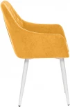 Стул с подлокотниками Слим, каркас Белый, велюр Горчица Leset