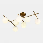 Потолочная люстра на штангек Evoluce SLE1195-302-07 SLE1195 Латунь/Белый E14 7*40W