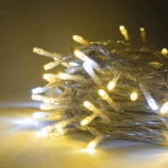 Гирлянда Нить 10м тепло-белая с мерцанием белого диода 220В, 100 LED, провод прозрачный ПВХ, IP54 Laitcom PST100BLW-10-2WW