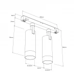 Трековый светильник магнитный 16V 48W RAUMBERG MGSPOT2X8 Bk 3000K (LED)