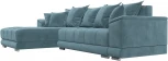 Диван угловой НордСтар левый угол (Бирюзовый/Велюр) Лига Диванов арт.121106L