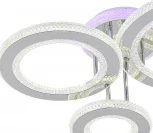 Потолочная люстра светодиодная с таймером Escada Venus 10297/3LED BL 73Вт, с ПДУ, металл/акрил, хром/прозрачный (220V, кольцо)