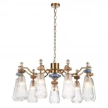 Подвесная люстра Odeon Light Terra 5414/9 античная бронза/терракот/синий/бежевый/коричневый/металл/керамика E14 9*40W
