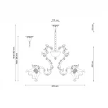 Подвесная люстра Lucia Tucci Fiori Di Rose 111.5 (220V, муранское стекло, на цепи, цветы, ветки, розы)
