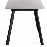 Стол обеденный DARWIN МДФ HPL/ЛДСП/металл, 128-170х80х75 см, Мрамор светлый/Черный Tetchair 18995