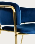 Обеденный стул La Forma (ex Julia Grup) Runnie (Золотой,Синий/ Металл,Пена,Фанера,Сталь)