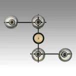 Потолочная люстра на штанге Lumion Emina 8059/4C черный, медь/дымчатый металл/стекло E27 4*60W 220V