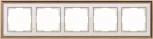 Рамка на 5 постов (золото/белый) W0051329 (a051204)