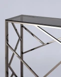 Консоль Stool Group АРТ ДЕКО 115*30 стекло smoke сталь тёмный хром УТ000001965