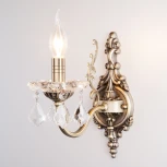 Бра Eurosvet 3281 3281/1 античная бронза / прозрачный хрусталь (220V, хрусталь Strotskis, подвески, подсвечник, свеча)