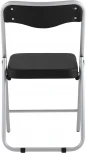 Складной стул Stool Group Джонни экокожа черный каркас металлик УТ000035369