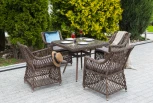 Обеденная группа плетеная на 4 персоны, цвет коричневый 4SIS Айриш AC4T-5-SET brown