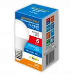 Лампа светодиодная, диммируемая, форм матовая, Дневной свет (6500K Volpe OPTIMA DIM LED-A60-6W/6500K/E27/FR/DIM/SLS