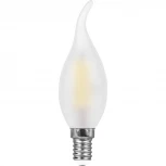 Лампочка светодиодная филаментная E14 11W 220V свеча на ветру белая 4000K Feron 38011