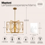 Потолочная люстра на штанге Maytoni Marmo MOD099PL-06G (220V)