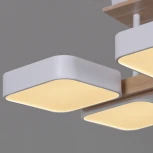 Потолочная люстра на штанге светодиодная Reluce 03359-0.3-06 WH+WOOD (220V)
