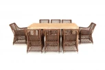 Обеденная группа плетеная, цвет коричневый 4SIS Витория VITC8T-9-SET brown