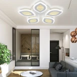 Потолочная светодиодная люстра Natali Kovaltseva LED LAMPS 81167 с пультом ДУ, моб. приложением 100W, белый, LED (регулировка яркости, 220V)