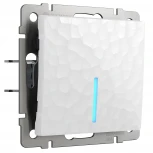 Выключатель одноклавишный проходной с подсветкой (hammer белый) Werkel W1212101 (a052028)