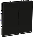 Выключатель двухклавишный с подсветкой (черный матовый) Voltum S70 VLS020208