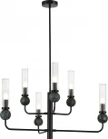 Потолочная люстра на штанге ST Luce Medea SL1244.403.06 черный/прозрачный E14 6*40W (220V)