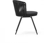 Saconca Садовый стул из шнура и стали с черной окраской La Forma (ex Julia Grup) арт.157209