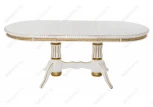 Деревянный стол Woodville Женева молочный с золотой патиной 406085