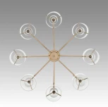 Потолочная люстра на штанге Lumion Verdi 6587/8C золото/прозрачный, металл/стекло E14 8*40W 220V (круглые)