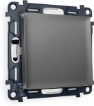 Комплект механизма Ambrella Volt 1-клавишного проходного выключателя ALFA MA651020 Антрацит серый QUANT