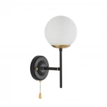 Бра Lumion Elrona 8375/1W черный/латунь/белый, металл/стекло E27 60W 220V