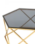 Журнальный столик Stool Group Круз 93*80 стекло smoke сталь золото УТ000036338