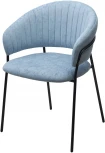 Стул M-City ГЕММА, цвет RAIN 13 blue, велюр / черный каркас