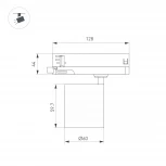 Трековый светильник светодиодный LGD-DYKE-4TR-R60-8W Day4000 (WH, 38 deg, 230V) (Arlight, IP20 Металл) 052270