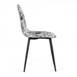Стул ALLEN ( mod. DС409 ) черно-белый принт "Ретро"/черные (металл/ткань)