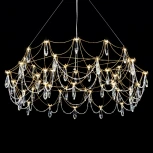 Подвесная люстра светодиодная хрустальная с пультом с регулировкой цветовой температуры Modelux MODELUX ML.5603.1000P BS