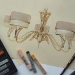 Подвесная люстра Maytoni Lillian H311-05-G (220V, на цепи)