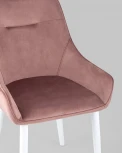 Стул Stool Group Диана велюр пыльно-розовый ножки белые УТ000025427