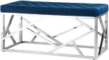 Банкетка-скамейка Stool Group АРТ ДЕКО велюр синий сталь серебро УТ000001880
