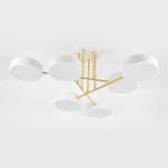 Потолочная люстра на штанге с таймером Escada Rune 10262/6LED 78Вт, с ПДУ, металл/акрил, белый/золото (220V)