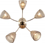 Потолочная люстра на штанге Escada Amelia 1129/5P 5x60Вт E27, металл/стекло, золото