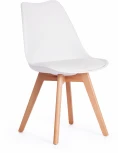 Стул TULIP (mod. 73) дерево/пластик/ПУ, 48.5*52.5*83cм, белый Tetchair 12649